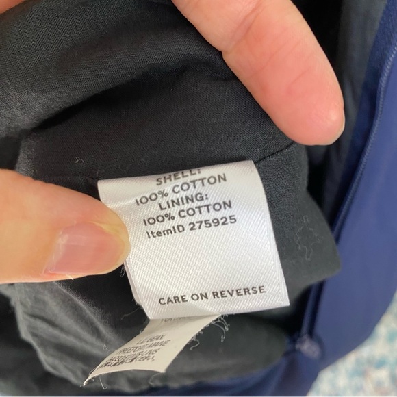 LL Bean Sz 6 Navy Blue Cotton Poplin Midi Sleeveless Pleated Dress Pockets - Picture 12 of 16